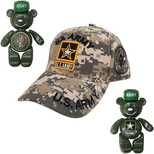 U.S Army Officially Licensed Camouflage Men's Cap Hat Magnet Package