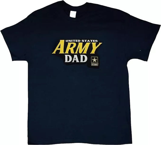 Officially Licensed U.S Army Dad T-Shirt (Black/Yellow) (Medium)